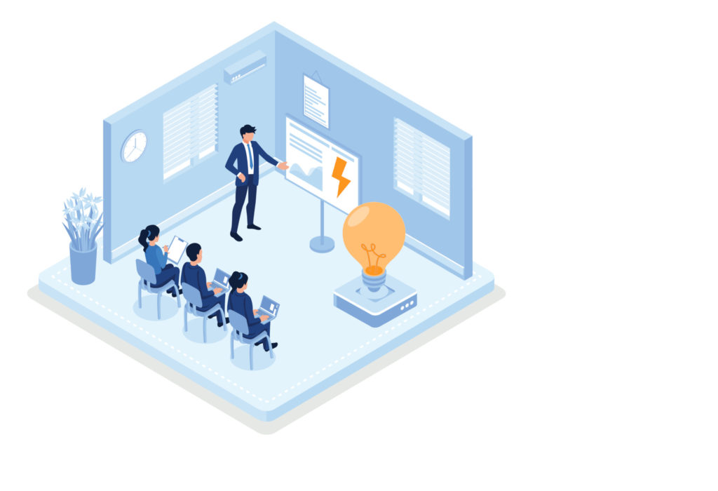Business training or courses concept. Can use for web banner, infographics, hero images, isometric vector modern illustration